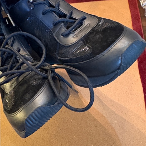 Michael Kors Sparkle Fabric, Faux Fur & leather, skater style lace up Booties - Picture 9 of 14